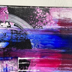 Original Abstract Painting 12 X 12 Canvas Acrylic Signed Titled Come Together
