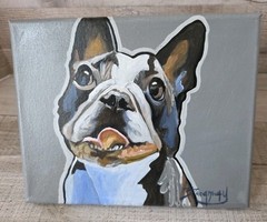 Original Art Marc Broadway Fine Art 8×10 Canvas FRENCH BULLDOG Colorful Fun