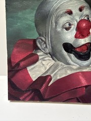 Famous Clown Painting By Veres Mid Century Portrait Circus MARGO CLARK VINTAGE