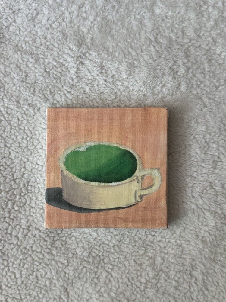 Small Still Life Cup Painting, Food & Drink Theme, Unframed Single Piece
