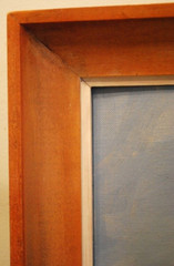 Original Art 1957 CARMEL MISSION BASILICA Oil Painting 23″ Signed WOOD FRAME Exc