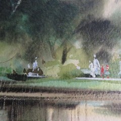 Original Gilmer Petroff Signed Watercolor 1971 not a lithograph South Carolina