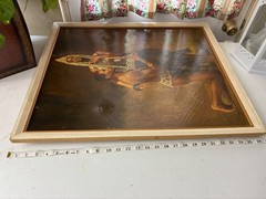 OIL PAINTING AFRICAN WOMAN AND MAN OILPAINTING BY ARTIST JOHNSON UNFRAMED.