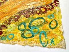 River Running Original Art Encaustic Wax Abstract Landscape Painting 13×9.5in