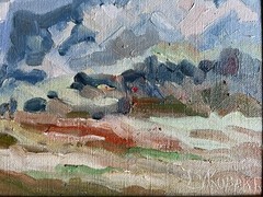 Oil painting Alps Ukrainian painter Canvas Framed original decor landscape art