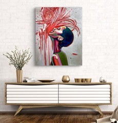 ORIGINAL Acrylic Picture Painting XXL Woman Abstract Art Portrait Modern HAND PAINTED