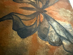 Small Art Contemporary Abstract Butterfly Painting on Wood Panel Shelf Sitter