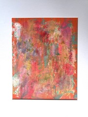 Painting Original Abstract Art Matted 11×14 Colorful Modern Acrylic Jimarieart