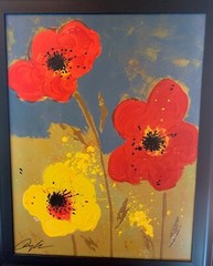 Large Framed Hand Embellished Giclee – Flowers by Dominic Pangborn