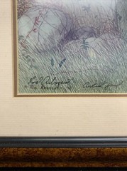 Framed Painting of Brittany Hunting Dogs