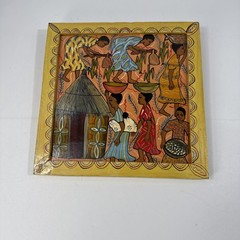 African Folk Art Paintings by Tendi Chirwa women working lot of 2