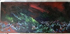 Art Original Acrylic On Wood signed Nancy Peidelstein “Magnificent Storm”