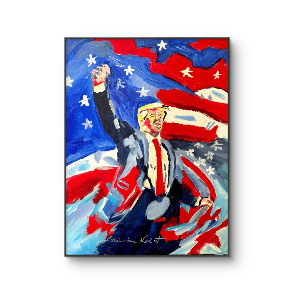 Original President Trump11x14 Acrylic Painting Expressionism l Wall Art Canvas