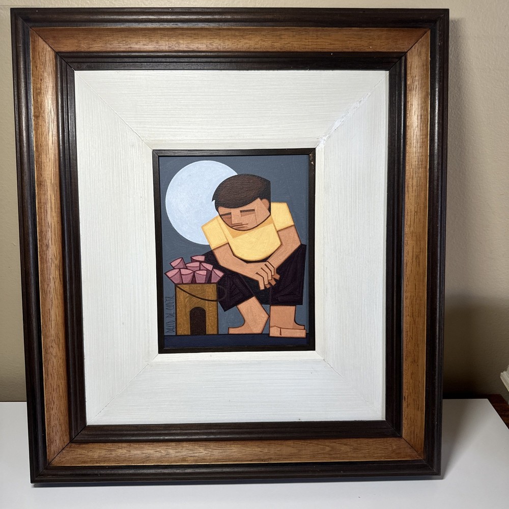 DAVID DA COSTA Brazilian Cubist Style Original Oil Painting On Canvas FRAMED
