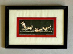 Original Signed MARIA GRAZIANO Gouache Painting Italian Cherubs Italian Artist