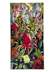 Jocelyne Forget Organic Floral 24×12 inches Painting Canvas Dark Botanical Art