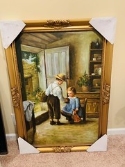 Children at Play – 24 x 36 inches with frame-ready to hang oil painting LAST ONE