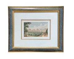 19th Century French School watercolor View of Paris Chateau des Tuileries 1838