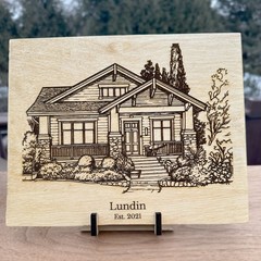 Custom Architectural Wood Engraving | Heirloom Home & Property Portrait