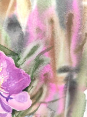 Original Watercolor Painting 12×10 in Unframed Signed Pink Flower Wall Art