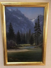 William R. Davis „Merced River, Yosemite Valley“ Oil on Panel 18 1/2″ x 22 1/2”