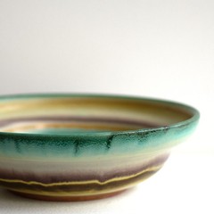 Hildegard Delius Bowl Hand Painted Neuhaldensleben around 1930 Barrel Glaze Colourful