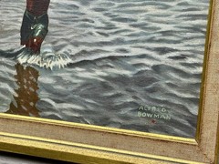 Alfred Bowman 1892-1963 Tampa Florida “Unloading Cargo” Original Oil Painting