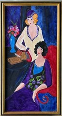 23 3/8″ X 12 5/8″ Signed Oil Painting Women Artist Phyllis Maulfair
