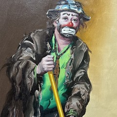 Donald Rust Signed & Numbered -Original Oil Painting 20″X 24″ of Emmett Kelly