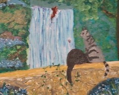 Oregon Falls, Cats On Bridge, 16×20
