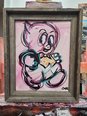 CORBELLIC EXPRESSIONISM 14X11 PORKY PIG CARTOON ABSTRACT ORIGINAL POP ART MODERN