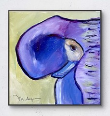 Mary Myers Original Elephant Painting 12×12 Acrylic Canvas Modern Animal Art