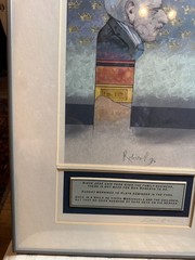 Luis Eades Roberto Rey Signed Casein Painting Modernist Portrait 1990 Framed Art