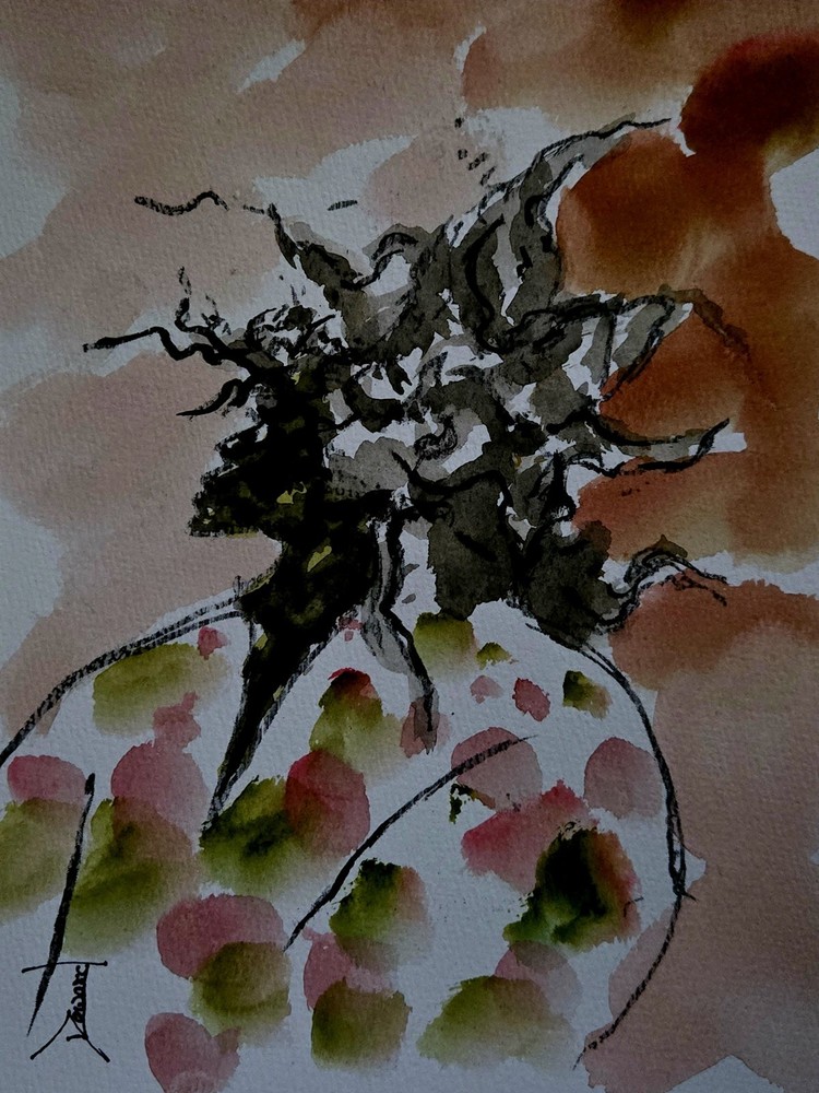 ORIGINAL African American Urban Watercolor painting“Look To The Hills My Help 2