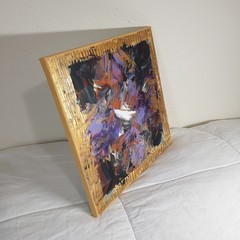 Original Abstract Acrylic Painting (See Video) On Canvas Colorful Vibrant 12×12