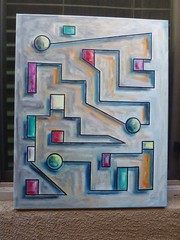 UPSIDE DOWN SIDEWAYS 16×20 abstract canvas collectible painting original CROWELL