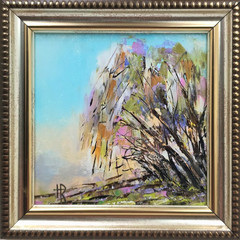 Original Oil Painting Floral Miniature Framed 4×4 Gift Ready Spring Impasto Art