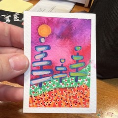 ACEO | OOAK | landscape | Watercolor | Amber Star 2.5×3.5