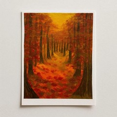 Autumn Whisper – Original Painting, Forest Landscape, by Eman Khalifa | Contempo