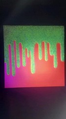 Glow N Dark Glitter Drip Painting Orange Pink Shift With Yellow Glow Glitter