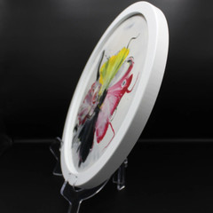 Framed Acrylic Pour Vinyl LP Record Album Colorful Modern Abstract Art Design