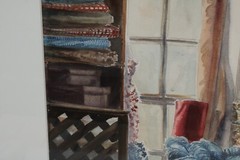 Vintage Storage Room Detailed Watercolor By Virginia Artist Lella Lee Edwards