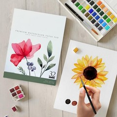 9″ x 12″ Watercolor Paper 2 Pack – Heavyweight 140 lb Gouache Mixed Media Pad