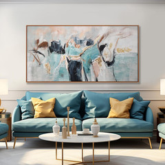 Large Modern Minimalist Canvas Art – Colorful Abstract Wall Decor 29×58 Inch
