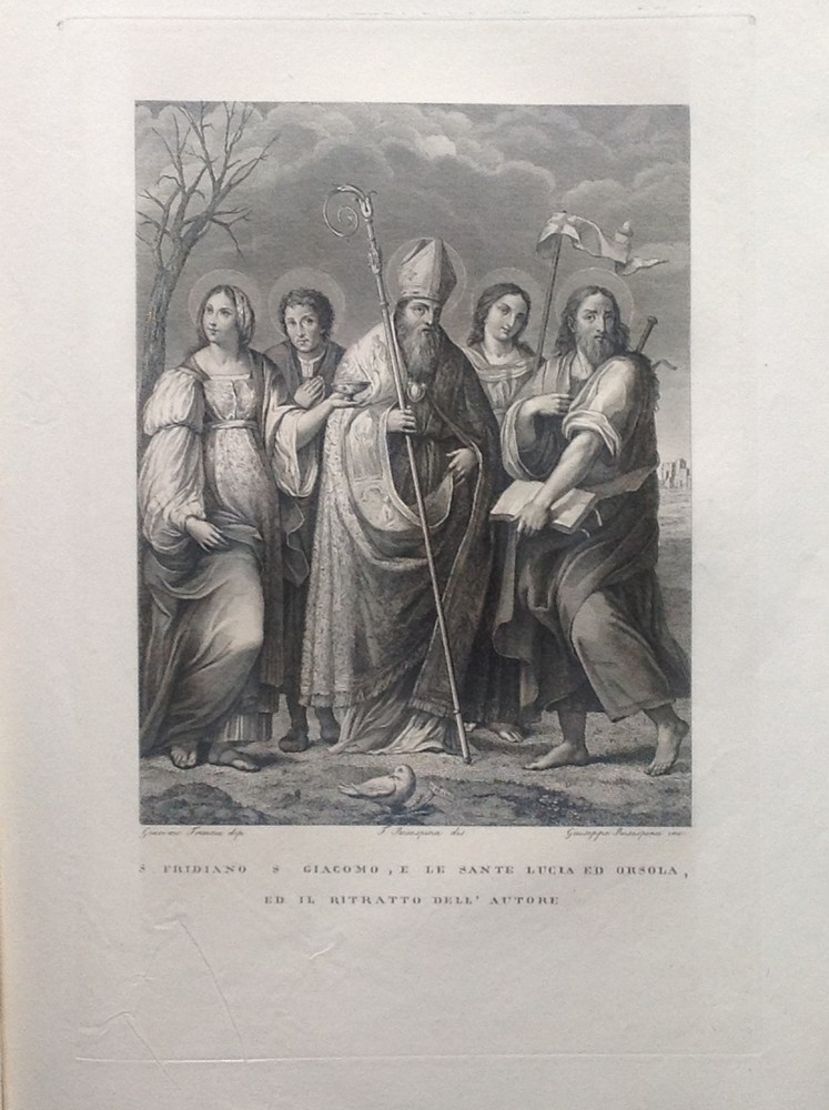 F. Rosaspina Santi St. Fridiano Giacomo St. Lucia Orsola Etching 1830