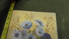 Vintage Signed Oil Painting Floral Pansies M Ward
