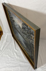 Vintage Original Impressionist Dark Moody Landscape Oil Painting Gilt Framed