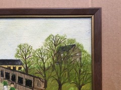 2 Primitive Paintings by L M Spaeth of Pitman New Jersey & Alcyon Park Boardwalk