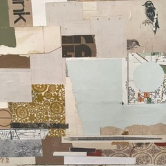 Original 18×24″ Mixed Media Modern Art Collage on Canvas „Itinerarian“