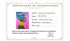 Acrylic/Canvas Carlos Cesar cuban Beautifull Art 100x80cm T:“Hilo de plata